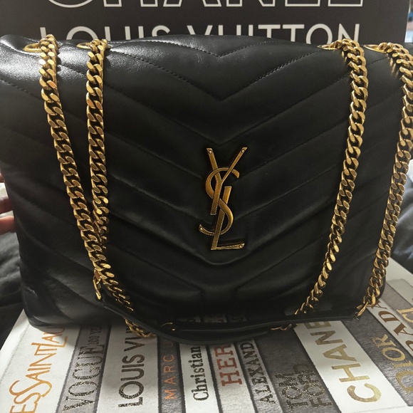 YSL loulou black leather medium bag - Picture 1 of 12